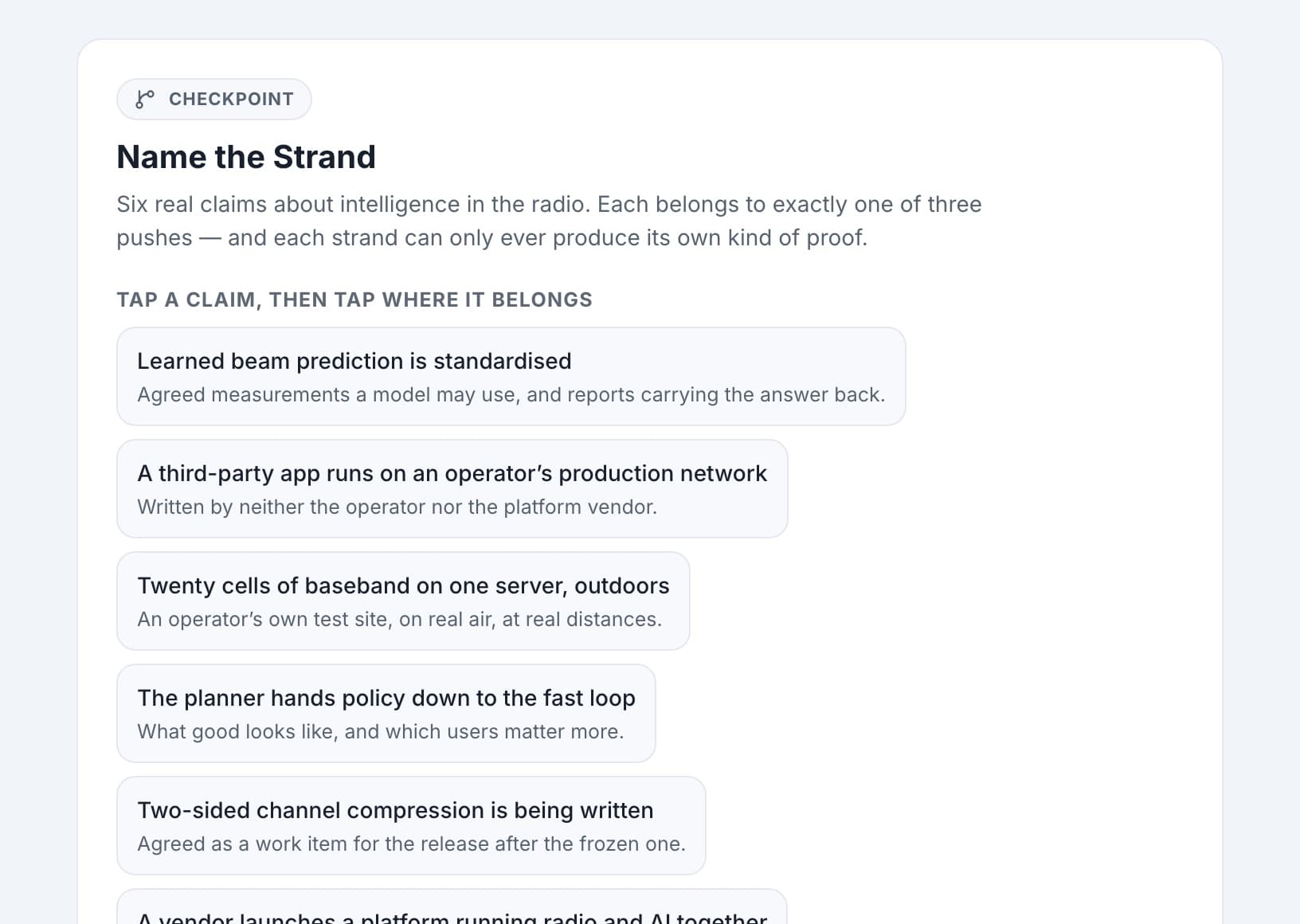 Name the Strand — a hands-on checkpoint from AI-RAN & the AI-Native Network