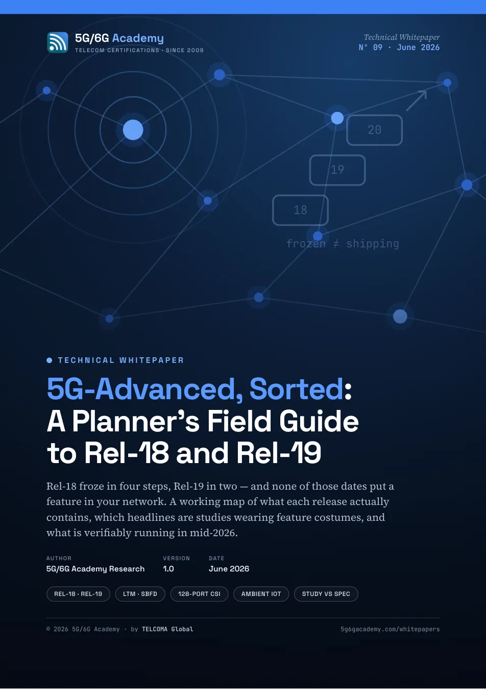 5G-Advanced, Sorted: A Planner's Field Guide to Rel-18 and Rel-19 — whitepaper cover